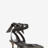 Pilvee pumps met hoge hak en open hiel van kalfsleer met studs