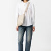 Plalia Blouse van gerimpeld effen katoenen voile