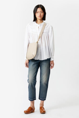Plalia Blouse van gerimpeld effen katoenen voile