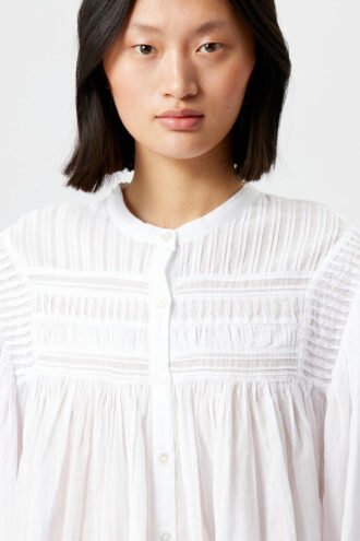Plalia Blouse van gerimpeld effen katoenen voile