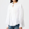 Plalia Blouse van gerimpeld effen katoenen voile