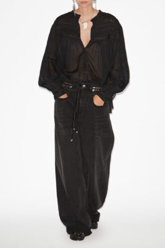 Plalia blouse van gerimpeld katoenen voile