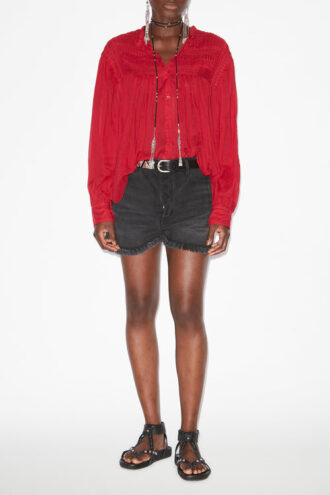 Plalia blouse van gerimpeld katoenen voile
