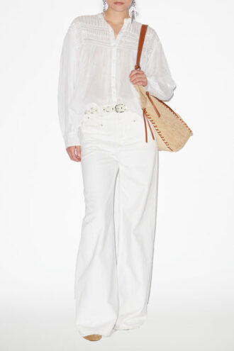 Plalia blouse van gerimpeld katoenen voile