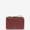 Platte leren clutch