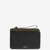 Platte leren clutch