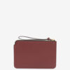 Platte leren clutch