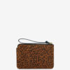 Platte leren clutch