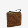 Platte leren clutch