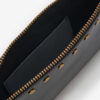 Platte leren clutch