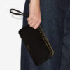 Platte leren clutch