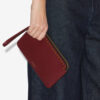 Platte leren clutch