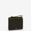 Platte leren clutch