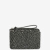 Platte pouch Clutch van bedrukt leer