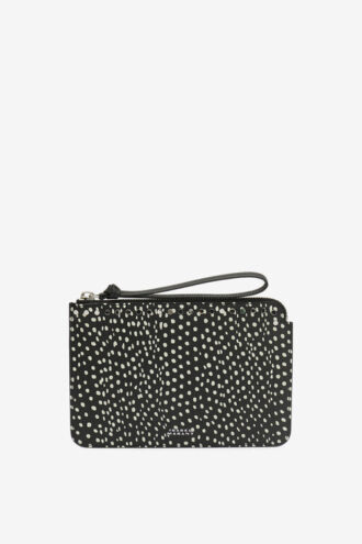 Platte pouch Clutch van bedrukt leer