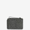 Platte pouch Clutch van bedrukt leer