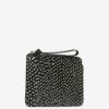Platte pouch Clutch van bedrukt leer