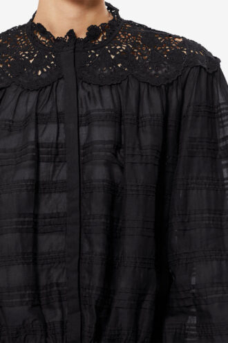 Polly Katoenen blouse met bloemenkant