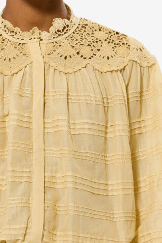 Polly Katoenen blouse met bloemenkant