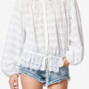 Polly Katoenen blouse met bloemenkant