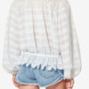 Polly Katoenen blouse met bloemenkant