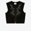 Poppy fluwelen vest met studs