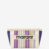 Powden gestreepte nylon clutch