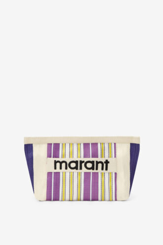 Powden gestreepte nylon clutch