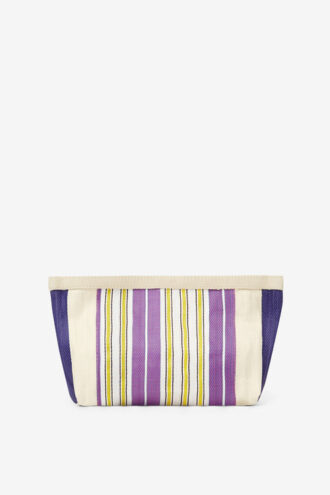 Powden gestreepte nylon clutch