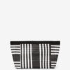 Powden gestreepte nylon clutch