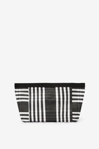 Powden gestreepte nylon clutch