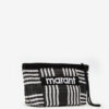 Powden gestreepte nylon clutch