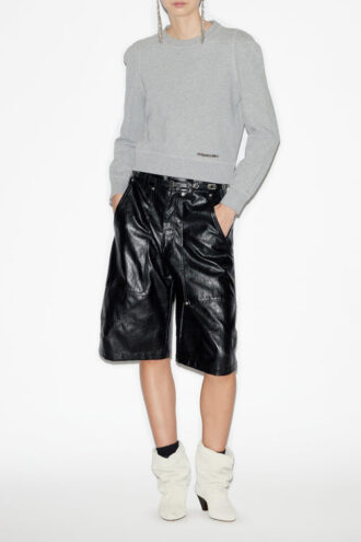 Prissa katoenen sweatshirt met gestructureerde schouders