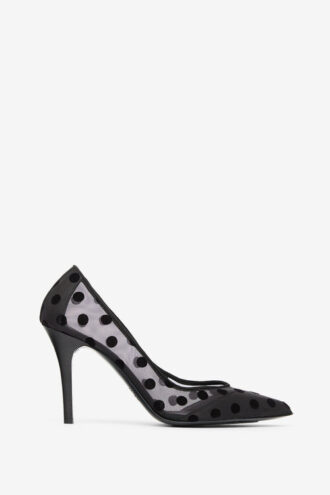 Pristy pumps van tule met stippen