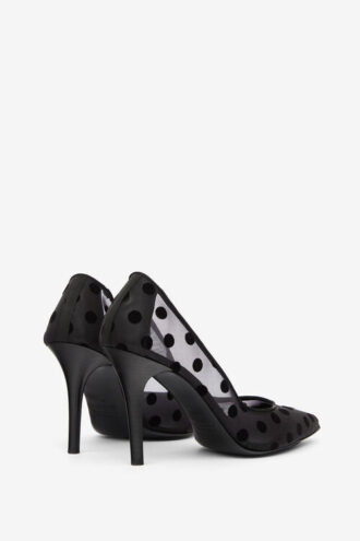 Pristy pumps van tule met stippen