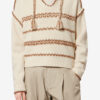 Romera merinowollen trui met capuchon en tweed