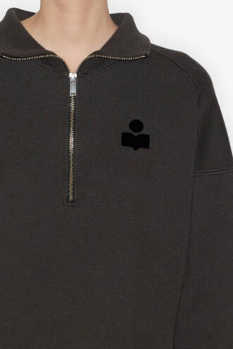 Ross Korte katoenen sweater met opstaande kraag