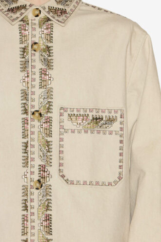Rudy geborduurd katoenen overshirt