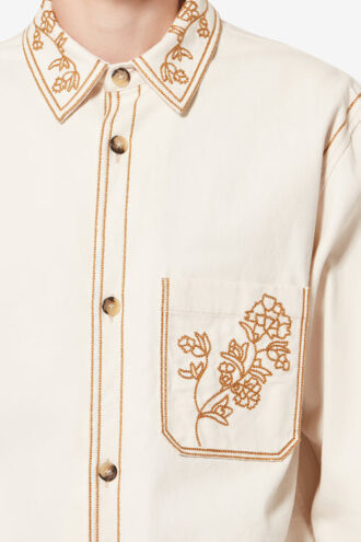 Rudy overshirt met bloemenborduursel