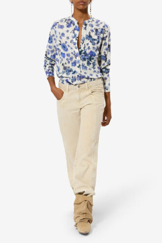 Rusak zijden blouse met rozenprint