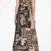 Sabba lange jurk met bandana-print en dunne bandjes