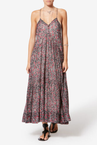 Sabba Lange katoenen voile jurk met print