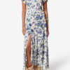 Sakura lange stretch zijden rok met print