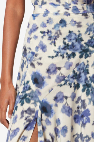 Sakura lange stretch zijden rok met print