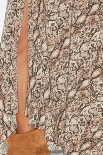 Sakura lange zijden rok met print
