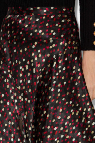 Sakura lange zijden rok met print