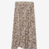 Sakura lange zijden rok met print
