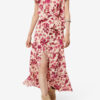 Sakura zijden rok met rozenprint