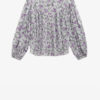 Salika bedrukte en gerimpelde katoenen voile blouse