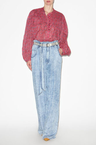Salika katoenen voile blouse met print